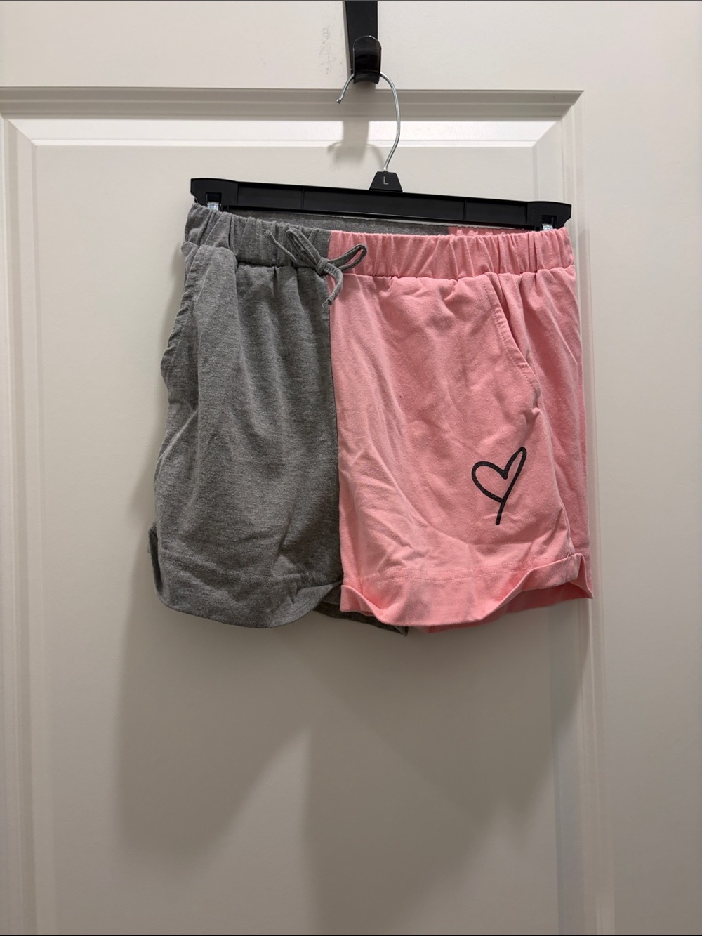 SHEIN Two-Tone Pink and Gray Athletic Lounge Shorts